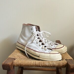 Leather Converse Chuck Taylor white sneakers